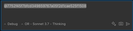 Git commit mention example showing commit details being analyzed by Roo